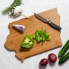 Totally Bamboo Wyoming State Shaped Cutting Board and Charcuterie Serving Platter with Artwork by Summer Stokes, Includes Hang Tie for Wall Display(Iowa)