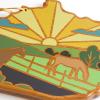 Totally Bamboo Wyoming State Shaped Cutting Board and Charcuterie Serving Platter with Artwork by Summer Stokes, Includes Hang Tie for Wall Display(Kentucky)