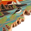 Totally Bamboo Wyoming State Shaped Cutting Board and Charcuterie Serving Platter with Artwork by Summer Stokes, Includes Hang Tie for Wall Display(Maine)