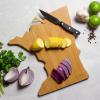 Totally Bamboo Wyoming State Shaped Cutting Board and Charcuterie Serving Platter with Artwork by Summer Stokes, Includes Hang Tie for Wall Display(Minnesota)