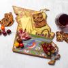 Totally Bamboo Wyoming State Shaped Cutting Board and Charcuterie Serving Platter with Artwork by Summer Stokes, Includes Hang Tie for Wall Display(Missouri)