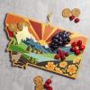 Totally Bamboo Wyoming State Shaped Cutting Board and Charcuterie Serving Platter with Artwork by Summer Stokes, Includes Hang Tie for Wall Display(Montana)