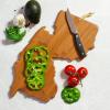 Totally Bamboo Wyoming State Shaped Cutting Board and Charcuterie Serving Platter with Artwork by Summer Stokes, Includes Hang Tie for Wall Display(New Jersey)