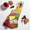 Totally Bamboo Wyoming State Shaped Cutting Board and Charcuterie Serving Platter with Artwork by Summer Stokes, Includes Hang Tie for Wall Display(New Hampshire)