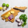 Totally Bamboo Wyoming State Shaped Cutting Board and Charcuterie Serving Platter with Artwork by Summer Stokes, Includes Hang Tie for Wall Display(North Carolina)