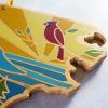 Totally Bamboo Wyoming State Shaped Cutting Board and Charcuterie Serving Platter with Artwork by Summer Stokes, Includes Hang Tie for Wall Display(North Carolina)