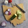 Totally Bamboo Wyoming State Shaped Cutting Board and Charcuterie Serving Platter with Artwork by Summer Stokes, Includes Hang Tie for Wall Display(Ohio)