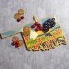 Totally Bamboo Wyoming State Shaped Cutting Board and Charcuterie Serving Platter with Artwork by Summer Stokes, Includes Hang Tie for Wall Display(Oklahoma)