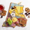 Totally Bamboo Wyoming State Shaped Cutting Board and Charcuterie Serving Platter with Artwork by Summer Stokes, Includes Hang Tie for Wall Display(Rhode Island)