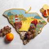 Totally Bamboo Wyoming State Shaped Cutting Board and Charcuterie Serving Platter with Artwork by Summer Stokes, Includes Hang Tie for Wall Display(South Carolina)