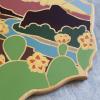Totally Bamboo Wyoming State Shaped Cutting Board and Charcuterie Serving Platter with Artwork by Summer Stokes, Includes Hang Tie for Wall Display(Texas)