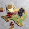 Totally Bamboo Wyoming State Shaped Cutting Board and Charcuterie Serving Platter with Artwork by Summer Stokes, Includes Hang Tie for Wall Display(Texas)