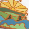 Totally Bamboo Wyoming State Shaped Cutting Board and Charcuterie Serving Platter with Artwork by Summer Stokes, Includes Hang Tie for Wall Display(Virginia)