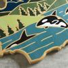 Totally Bamboo Wyoming State Shaped Cutting Board and Charcuterie Serving Platter with Artwork by Summer Stokes, Includes Hang Tie for Wall Display(Washington)