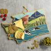 Totally Bamboo Wyoming State Shaped Cutting Board and Charcuterie Serving Platter with Artwork by Summer Stokes, Includes Hang Tie for Wall Display(Washington)