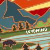 Totally Bamboo Wyoming State Shaped Cutting Board and Charcuterie Serving Platter with Artwork by Summer Stokes, Includes Hang Tie for Wall Display(Wyoming)