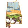 Totally Bamboo Wyoming State Shaped Cutting Board and Charcuterie Serving Platter with Artwork by Summer Stokes, Includes Hang Tie for Wall Display(Alabama)