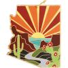 Totally Bamboo Wyoming State Shaped Cutting Board and Charcuterie Serving Platter with Artwork by Summer Stokes, Includes Hang Tie for Wall Display(Arizona)