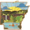 Totally Bamboo Wyoming State Shaped Cutting Board and Charcuterie Serving Platter with Artwork by Summer Stokes, Includes Hang Tie for Wall Display(Arkansas)