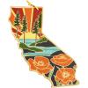 Totally Bamboo Wyoming State Shaped Cutting Board and Charcuterie Serving Platter with Artwork by Summer Stokes, Includes Hang Tie for Wall Display(California)