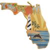 Totally Bamboo Wyoming State Shaped Cutting Board and Charcuterie Serving Platter with Artwork by Summer Stokes, Includes Hang Tie for Wall Display(Florida)