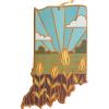 Totally Bamboo Wyoming State Shaped Cutting Board and Charcuterie Serving Platter with Artwork by Summer Stokes, Includes Hang Tie for Wall Display(Indiana)