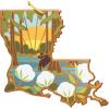 Totally Bamboo Wyoming State Shaped Cutting Board and Charcuterie Serving Platter with Artwork by Summer Stokes, Includes Hang Tie for Wall Display(Louisiana)