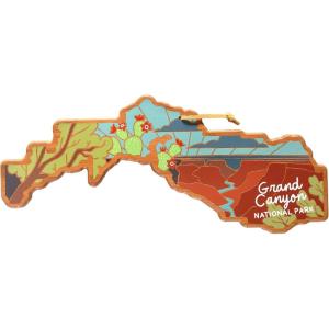 Totally Bamboo Wyoming State Shaped Cutting Board and Charcuterie Serving Platter with Artwork by Summer Stokes, Includes Hang Tie for Wall Display(Grand Canyon)