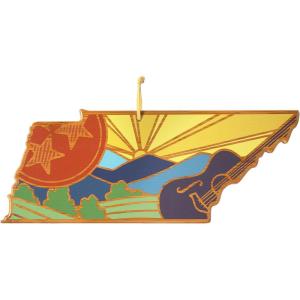 Totally Bamboo Wyoming State Shaped Cutting Board and Charcuterie Serving Platter with Artwork by Summer Stokes, Includes Hang Tie for Wall Display(Tennessee)