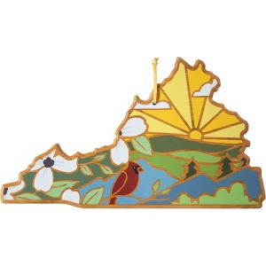Totally Bamboo Wyoming State Shaped Cutting Board and Charcuterie Serving Platter with Artwork by Summer Stokes, Includes Hang Tie for Wall Display(Virginia)