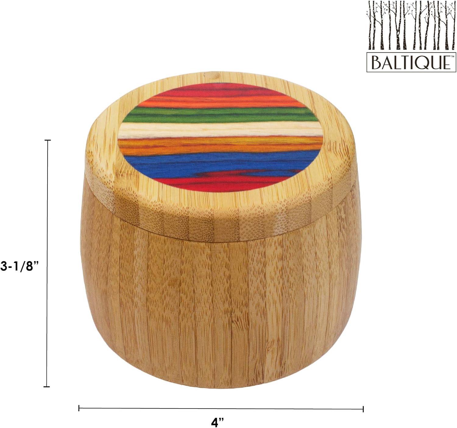 imageTotally Bamboo Baltique Marrakesh Collection Salt Cellar and Storage Box Bamboo and Colored Birch Wood 8 Ounce Capacity
