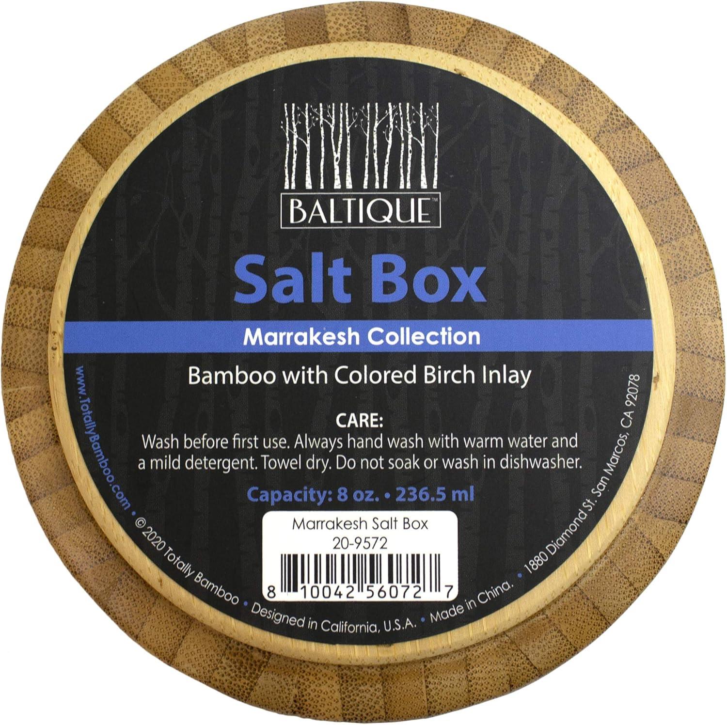imageTotally Bamboo Baltique Marrakesh Collection Salt Cellar and Storage Box Bamboo and Colored Birch Wood 8 Ounce Capacity