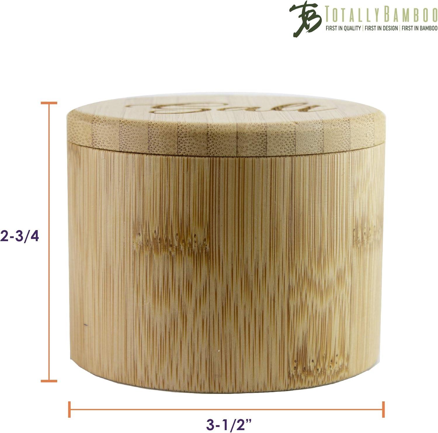 imageTotally Bamboo Salt Cellar Bamboo Storage Box with Magnetic Swivel Lid 6 Ounce Capacity Salt Engraved on LidSalt Script Engraving