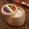 Totally Bamboo Baltique Marrakesh Collection Salt Cellar and Storage Box, Bamboo and Colored Birch Wood, 8 Ounce Capacity