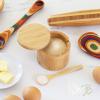 Totally Bamboo Little Dipper Salt Cellar Bamboo Storage Box with Magnetic Swivel Lid, 6 Ounce Capacity, Includes Salt Spoon(Little Dipper)