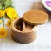 Totally Bamboo Rock & Branch Acacia Duet Salt and Pepper Bowl, Salt Cellar and Storage Box with Two Compartments, Magnetic Swivel Lid(Duet)
