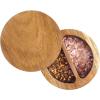 Totally Bamboo Rock & Branch Acacia Duet Salt and Pepper Bowl, Salt Cellar and Storage Box with Two Compartments, Magnetic Swivel Lid(Duet)