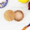 Totally Bamboo Rock & Branch Acacia Duet Salt and Pepper Bowl, Salt Cellar and Storage Box with Two Compartments, Magnetic Swivel Lid(Single)