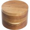 Totally Bamboo Rock & Branch Acacia Duet Salt and Pepper Bowl, Salt Cellar and Storage Box with Two Compartments, Magnetic Swivel Lid(Single)