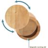 Totally Bamboo Rock & Branch Acacia Duet Salt and Pepper Bowl, Salt Cellar and Storage Box with Two Compartments, Magnetic Swivel Lid(Single)
