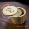 Totally Bamboo Salt Cellar Bamboo Storage Box with Magnetic Swivel Lid, 6 Ounce Capacity, Salt Engraved on Lid(“Salt” Script Engraving)