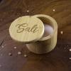 Totally Bamboo Salt Cellar Bamboo Storage Box with Magnetic Swivel Lid, 6 Ounce Capacity, Salt Engraved on Lid(“Salt” Script Engraving)
