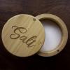 Totally Bamboo Salt Cellar Bamboo Storage Box with Magnetic Swivel Lid, 6 Ounce Capacity, Salt Engraved on Lid(“Salt” Script Engraving)