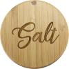 Totally Bamboo Salt Cellar Bamboo Storage Box with Magnetic Swivel Lid, 6 Ounce Capacity, Salt Engraved on Lid(“Salt” Script Engraving)