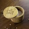 Totally Bamboo Salt Cellar Bamboo Storage Box with Magnetic Swivel Lid, 6 Ounce Capacity, Salt Engraved on Lid(“Salt Shaker” Engraving)