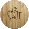 Totally Bamboo Salt Cellar Bamboo Storage Box with Magnetic Swivel Lid, 6 Ounce Capacity, Salt Engraved on Lid(“Salt Shaker” Engraving)