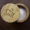 Totally Bamboo Salt Cellar Bamboo Storage Box with Magnetic Swivel Lid, 6 Ounce Capacity, Salt Engraved on Lid(“Salt Shaker” Engraving)