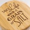 Totally Bamboo Salt Cellar Bamboo Storage Box with Magnetic Swivel Lid, 6 Ounce Capacity, “Take Life with a Grain of Salt” Engraved on Lid