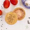 Totally Bamboo Salt Cellar Bamboo Storage Box with Magnetic Swivel Lid, 6 Ounce Capacity, “Take Life with a Grain of Salt” Engraved on Lid