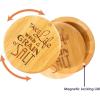 Totally Bamboo Salt Cellar Bamboo Storage Box with Magnetic Swivel Lid, 6 Ounce Capacity, “Take Life with a Grain of Salt” Engraved on Lid